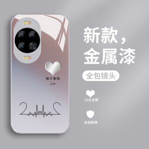 Huawei Nova14 pro 14 Ultra Full Lens Protection Hard Case Creative Heart Shape Mirror Surface Tempered Glass Protective Cover for Couples