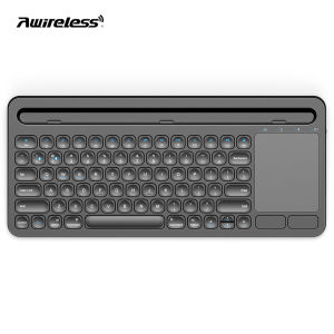 Multi-devices ABS Rechargeable Wireless Bluetooth Keyboard with Cradle and Touchpad for Tablet Phone