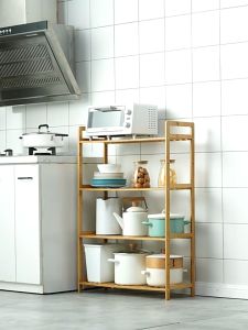 Multifunction Bamboo Shelf Rak Serbaguna Home Storage Rack Kitchen Rack Wooden Bookshelf Multi-Layer Storage Rack Bedroom Display Rack 置物架