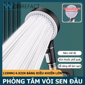 Shower head with 5 adjustable modes High temperature resistant handheld bathroom multifunctional booster negative ion filter nozzle Universal bathroom accessories