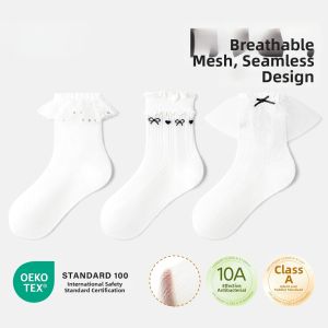 Thin Spring Summer Breathable Childrens Socks Mid-Calf