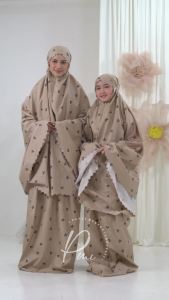 Melika - Mukena Couple Ibu Anak Katun Pita Motif Rena