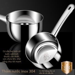 Dày Dặn Skimmer Nước 304 Bằng Thép Không Gỉ Dụng Cụ Nhà Bếp Skimmer Nước Sâu Truyền Thống Tay Cầm Dài Để Nấu Ăn Và Nướng Bánh