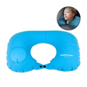 TaffSPORT Bantal Leher Travel Pompa Angin Otomatis Inflatable Neck Pillow U-Shaped