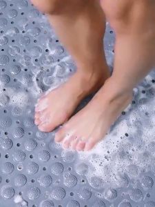 PVC Bathroom Mat Non Slip Safety Anti Skid Shower Protection Mat Waterproof Floor Mat Toilet Shower Foot Massage (35*65CM)