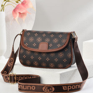 Fashionable Summer Womens Saddle Bag Printed Mobile Phone Crossbody Bag Casual Versatile Shoulder Bag Nylon Lining Zipper Closure