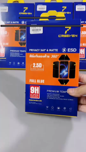 cxshop ฟิล์มกระจกกันมองด้าน360° งานCRSEVEN สำหรับ IPhone x/17Promax