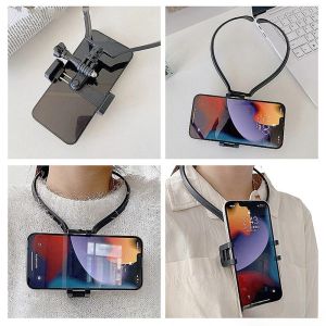 Hands Free Wearable Neck Holder Switch Horizontal and Vertical Shooting Lazy Phone Stand Sports Camera Silicone Universal Bracket