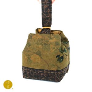 Thickened Xiangyun Silk Tea Set Storage Bag Portable Outdoor Travel Tea Drinking Bag Blue Slow Lace Chinese Style Daily Use