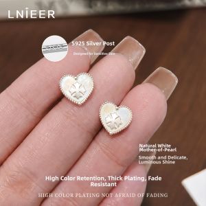 Lnieer | S925 Silver Heart Mother of Pearl Earrings