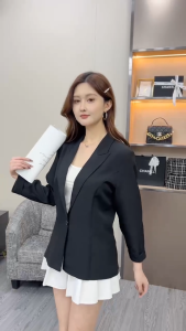 Vernice Collection Plain Black Blazer For Women With 1 Button Inclosure No-inside or Outside Pocket S-XL *2001