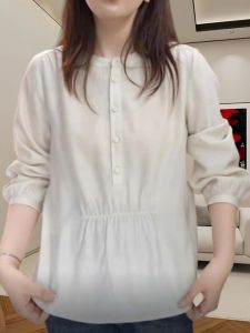 Áo Sơ Mi Dài Tay Mỏng Thời Trang Cho Nữ Mùa Thu Cỡ Lớn Thiết Kế Mới Phong Cách Hàn Quốc Thường Ngày Thân Thiện Với Da Thoáng Khí