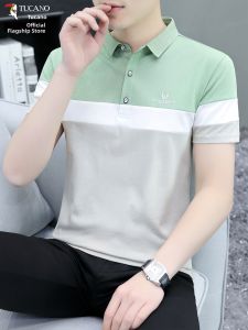 TUCANO | Loose Casual Business Block Color Turn-Down Collar Short Sleeve Polo Shirt