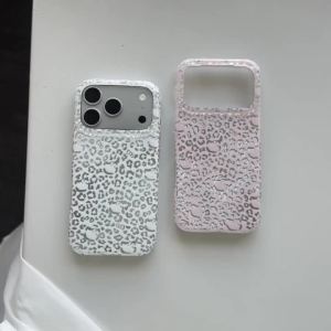 Sanrio | Cute Half Pack Leopard Print Sanrio Hello Kitty Head Phone Case For Iphone 17 Pro 16 15 Pro Max Shockproof Protective Back Cover