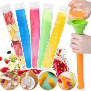 【On Sale】50Pcs Transparent Ice Cream Bag Popsicle Plastic Pouch Cake Bread Chocolate Package Bag Disposable Ice-Making Bags