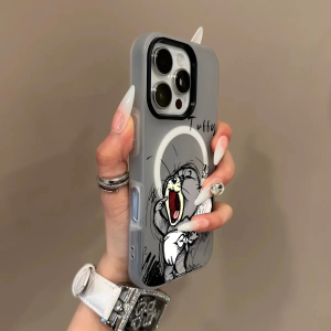 SHUXIE | Matte Magnetic 2-in-1 Phone Case with Tom and Jerry Design
