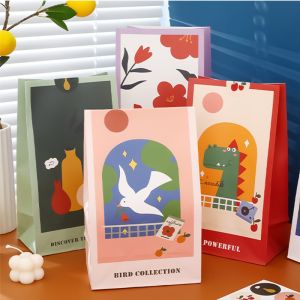 Birthday Gift Bag Kraft Paper Anniversary Teachers Day Graduation New Years Present for Teachers Cute Fresh Style Card Stock