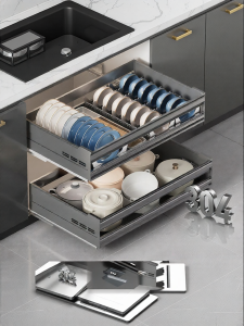QIANJU | Pull Out Drawer-style Dish Rack 304 Stainless Steel