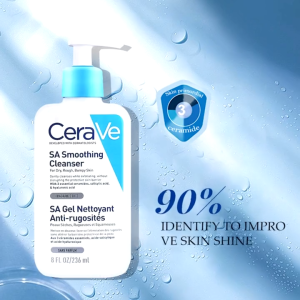 CeraVe SA Smoothing Cleanser & SA Smoothing Cream Salicylic Acid Anti-acne Facial Cleanser Set