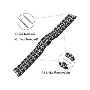 20mm 22mm Top Sale Quick Release Colorful Solid Full Stainless Steel Watchband High-grade Double Press Butterfly Buckle Men Women Flat Head Universal Strap