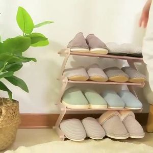 Kệ để giày dép gấp gọn màu pastel 4 tầng chữ Z Kiểu Dáng Hàn Quốc - Kệ đựng đồ đa năng decor phòng để sách báo túi xách