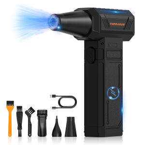 THERAGUN U7 Ultra Turbo Fan Jet Portable LED Compressed Air Duster 180000 RPM 58m/s Speed for Keyboard Car PC Home Cleaning