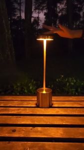 【Limited time discount】LED Table Lamp Night Desk Light Aesthetic Wireless USB Rechargeable Adjust Brightness Bar Dining Light for Cafe Hotel Room Bedroom Bedside Decorative Lighting black Sliver Gold