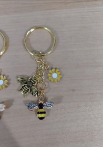 Bees Honeycomb Keychains