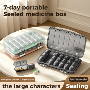RA 28 Compartment Pill Organizer 7 Day Weekly Medication Dispenser Box Large Capacity Portable AR