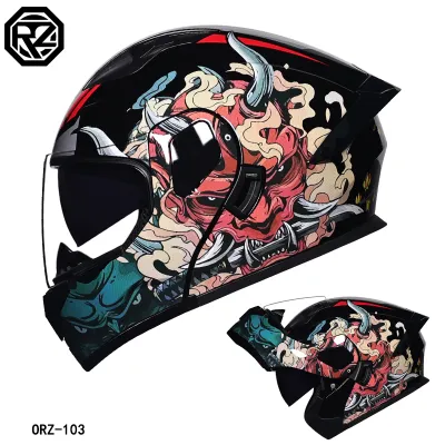 ORZ | Motorcycle Helmet with Bluetooth Double Lens Modular Design