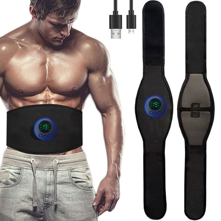 EMS Abdominal Muscle Stimulator Belly Trainer USB Rechargeable Fitness ...