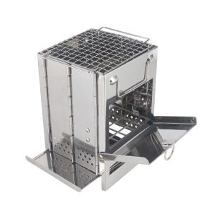 HIKEMAN | Outdoor Foldable Charcoal Campfire Stove Stainless Steel