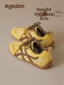 Agsdon | Yellow Breathable Elevating Autumn DeTraining Shoes for Women