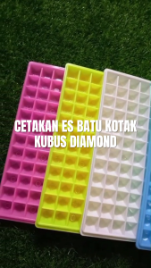 [BISA COD] Cetakan Es Batu Motif Diamond Wadah Pembuat Batu Es Model Kubus Kotak Ice Cube Tray 96 Grid - Cetakan Es Batu Diamond Kubus Kotak dengan 96 Grid (Banyak Isi)