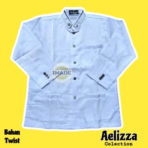 Baju koko jasko anak satu set baju celana jasko anak lengan panjang anak SD sampai SMP standar usia 5 sampai 16 tahun putih hitam aelizza premium quality
