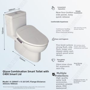 Kohler | Intelligent One-Piece Home Toilet Whirlpool Flushing Water-Saving Silent Slow-Closing