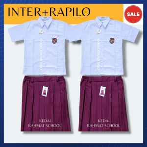 Setelan Seragam Sekolah SD Merah Putih Pendek Anak Perempuan Merk Martin Bahan Premium