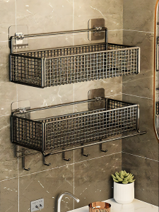 Wall-mounted Hole-free Bathroom Storage Rack
