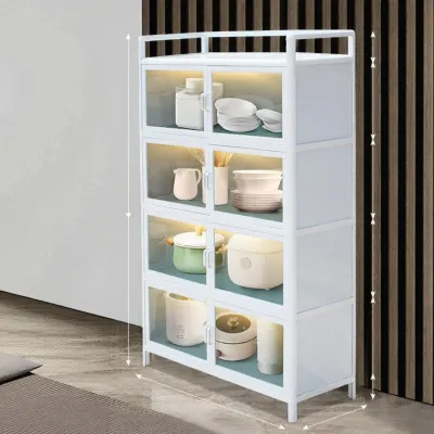 Aluminum Alloy Kitchen Storage Cabinet Simple Living Room Sideboard Tea Water Cabinet Home Use Dining Room Cabinet