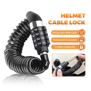 Bicycle 4-Digit Combination Lock Alloy Steel Core & Lock + 1.5m Anti-Theft Cable Portable Anti-theft Bike Password Lock for Helmets Backpacks Bicycles 防盗密码锁