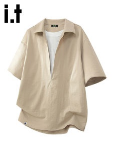 FINGERCROXX | Layered Design Short Sleeve Shirt for Summer Loose Comfort Casual Wear