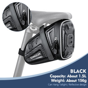 NEWBOLER 1.5L/2.5L Waterproof Bicycle Saddle Bag MTB Road Bike Saddlebags Reflective Striped Bicycle Tool Bag MTB Accessories