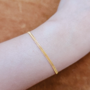 JIN JING RANTAI TANGAN DOUBLE MESIN BUDAK/DEWASA EMAS 916 TULEN 1.95G-2.76G