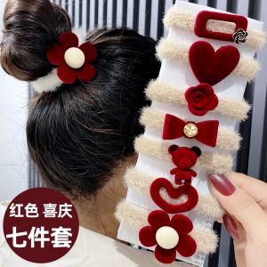 Christmas Cartoon Flocking Red Stuffed Headband: A Fall & Winter Accessory