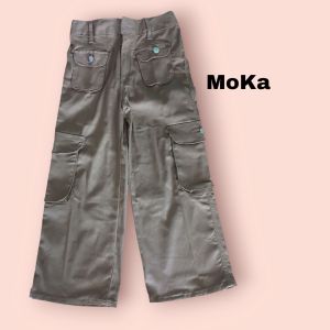 Celana Cargo Bahan Twill Combed Strit Anak Perempuan 7-15 Tahun