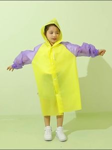 Color Block Kids Raincoat for Boys & Girls Ages 5-12 | Thick Waterproof Childrens Rain Jacket for School & Outdoor