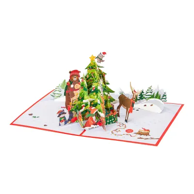 Christmas 3D Pop Up Card Snowman Festive Greeting CardPerfect for Christmas Party Favors Home DecorHoliday Gifts-Withou Light