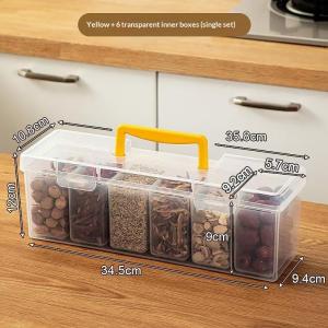 OUHOE | 7pcs Set: 6 Small Boxes + 1 Large Box Multi-Compartment Transparent Tool Storage Case Household Organizer For Screws Wrenches