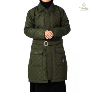 Hijacket Agnezia Original Green Jaket Hijab Muslimah Jaket Parasut Wanita Panjang Untuk Hijaber
