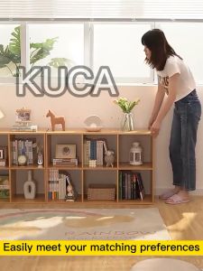 DIY Bookshelf Cabinet Organizer Shelf Storage 90/120cm Multi Storage Space Wooden Rack Display Shelf